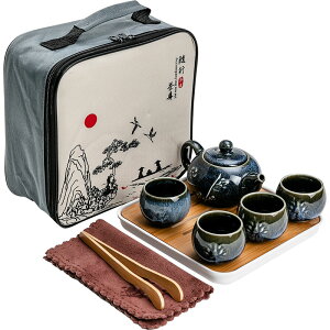 陶瓷旅行茶具套裝便攜包小茶盤家用簡約日式辦公泡茶壺戶外茶杯