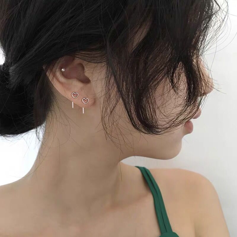 小巧愛心耳釘女精緻耳環韓版學生簡約個性耳飾網紅ins氣質冷淡風