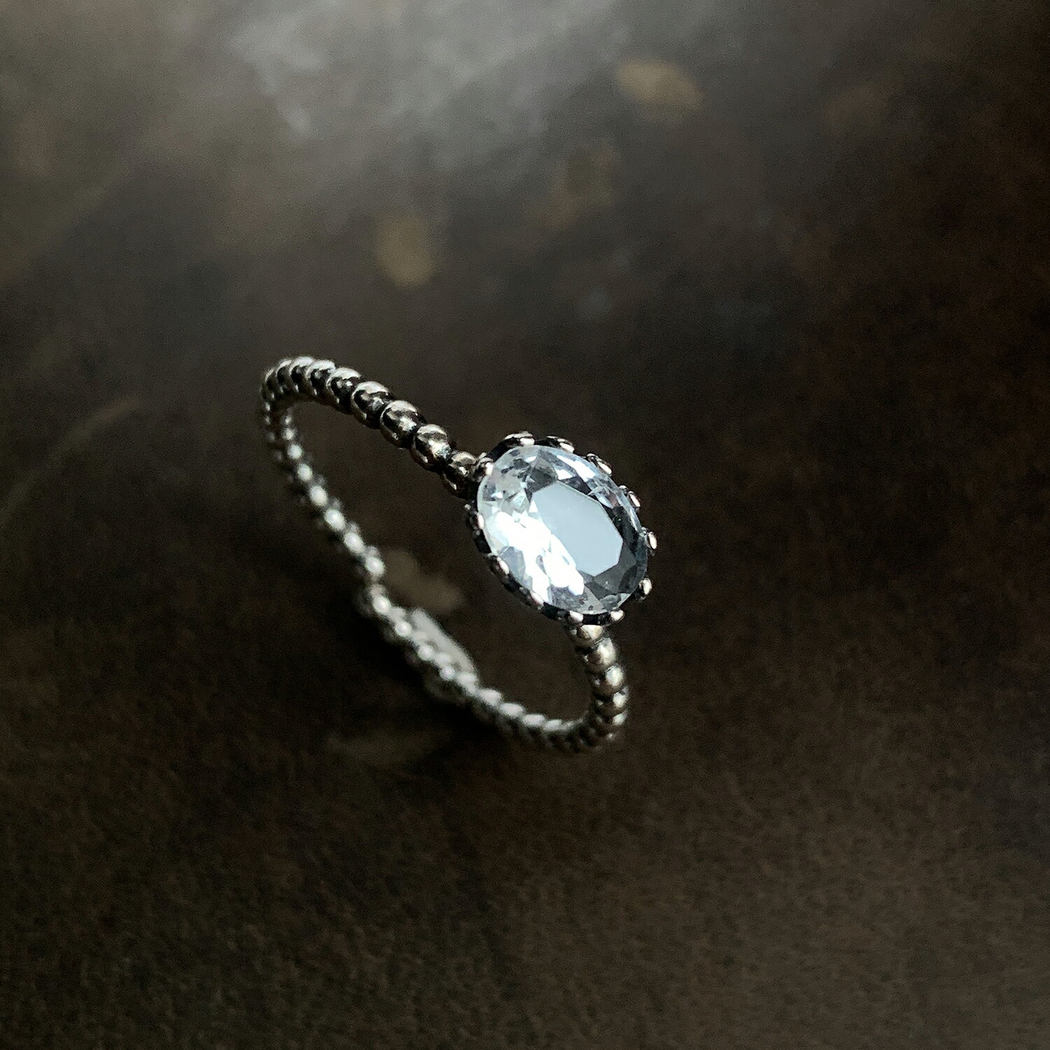 小寶s925純銀獨特設計人魚的眼淚鋯石戒指女時尚個性輕奢小眾精致