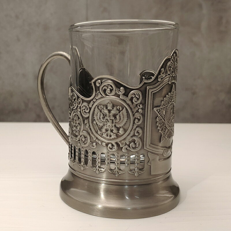 俄羅斯玻璃水杯子創意商務禮物紀念品經典茶杯復古擺設工藝品隔熱
