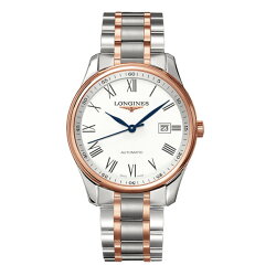 LONGINES 浪琴 L28935117巨擘經典雙色玫瑰金羅馬優雅機械腕錶/白面42mm