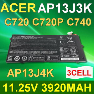 ACER 3芯 AP13J3K 日系電芯 電池 AP13J4K Chromebook C720 C720P C740