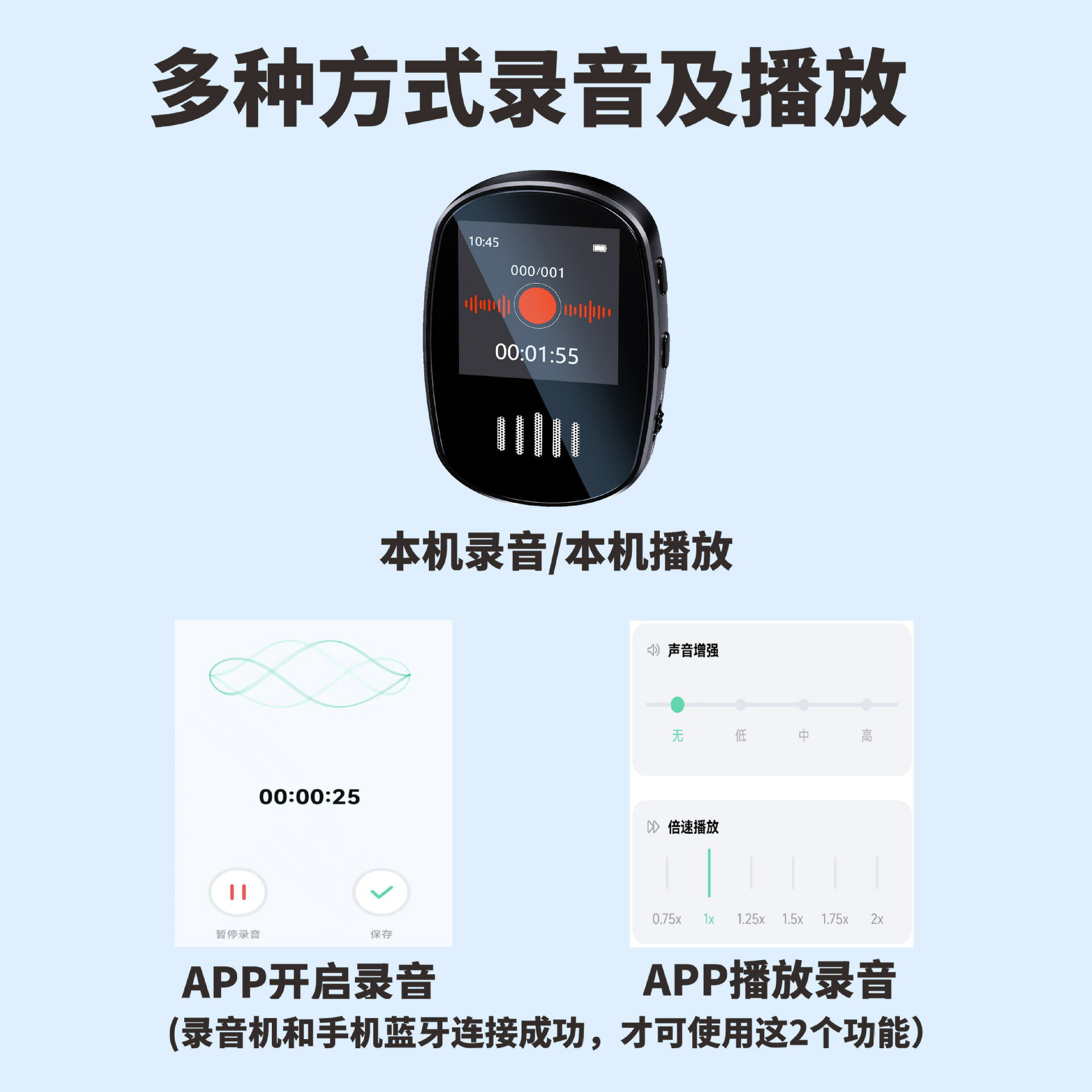 AI錄音轉文字翻譯錄音筆MP3錄音機播放器超長待機智能聲控降噪帶【北歐家居生活】