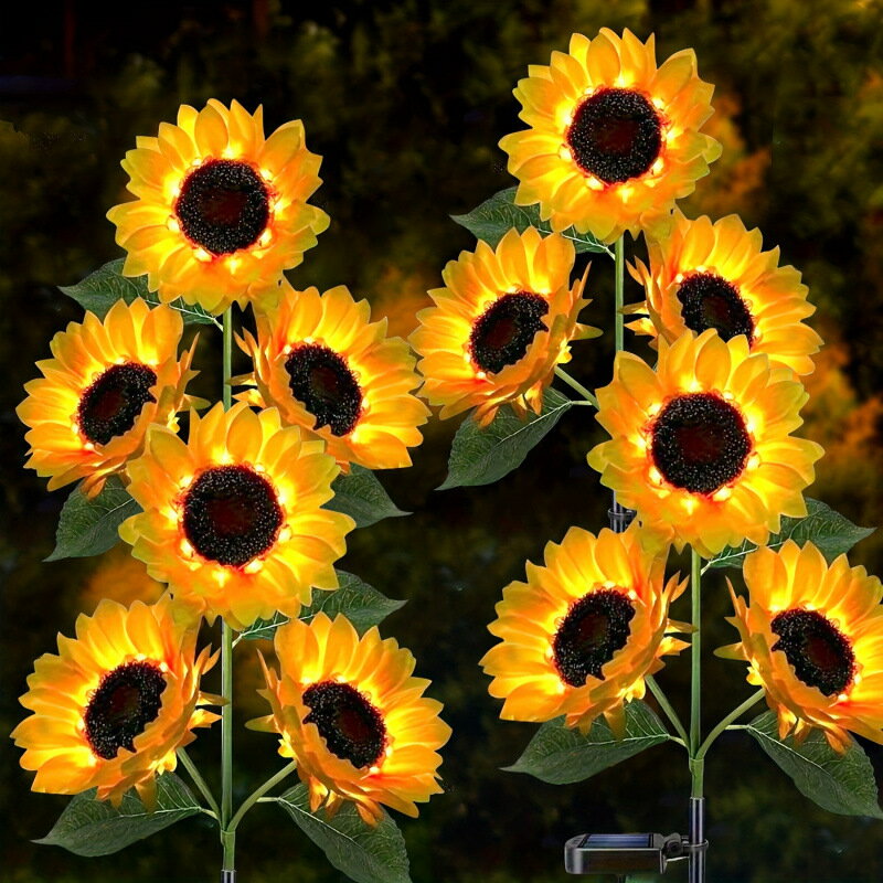 Solar Sunflower LED Garden Light Vibrant Yellow Flower