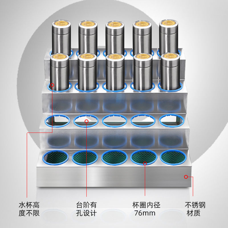 免運 不鏽鋼水杯收納架 水杯架 壁掛架 桌面不銹鋼工廠水杯多層置物架辦公室保溫杯存放架員工水杯收納架特惠/開立發票 廠家直銷 J1221