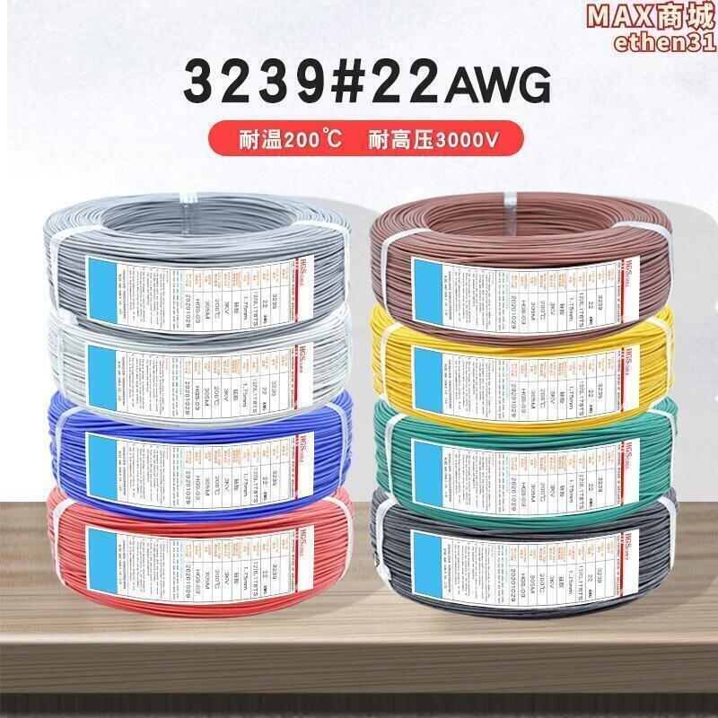 （熱門爆品）（萬人回購）【快速出貨✨可開發票】宏觀盛3239矽膠線 22awg耐高溫高壓電線0.3平方led燈導線