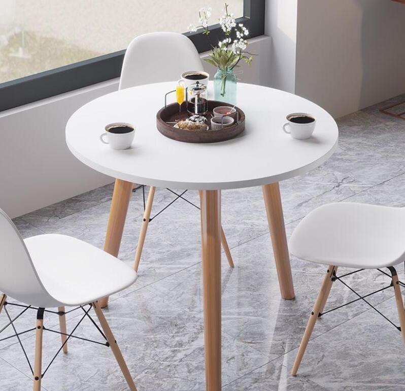 北歐餐桌椅組合咖啡桌洽談桌圓桌茶幾簡約吃飯桌用戶型