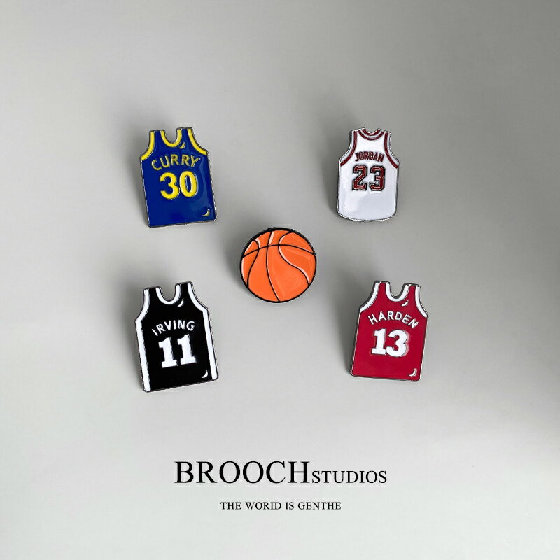 NBA球星球衣胸針籃球熱金屬徽章男個性服飾包包裝飾別針