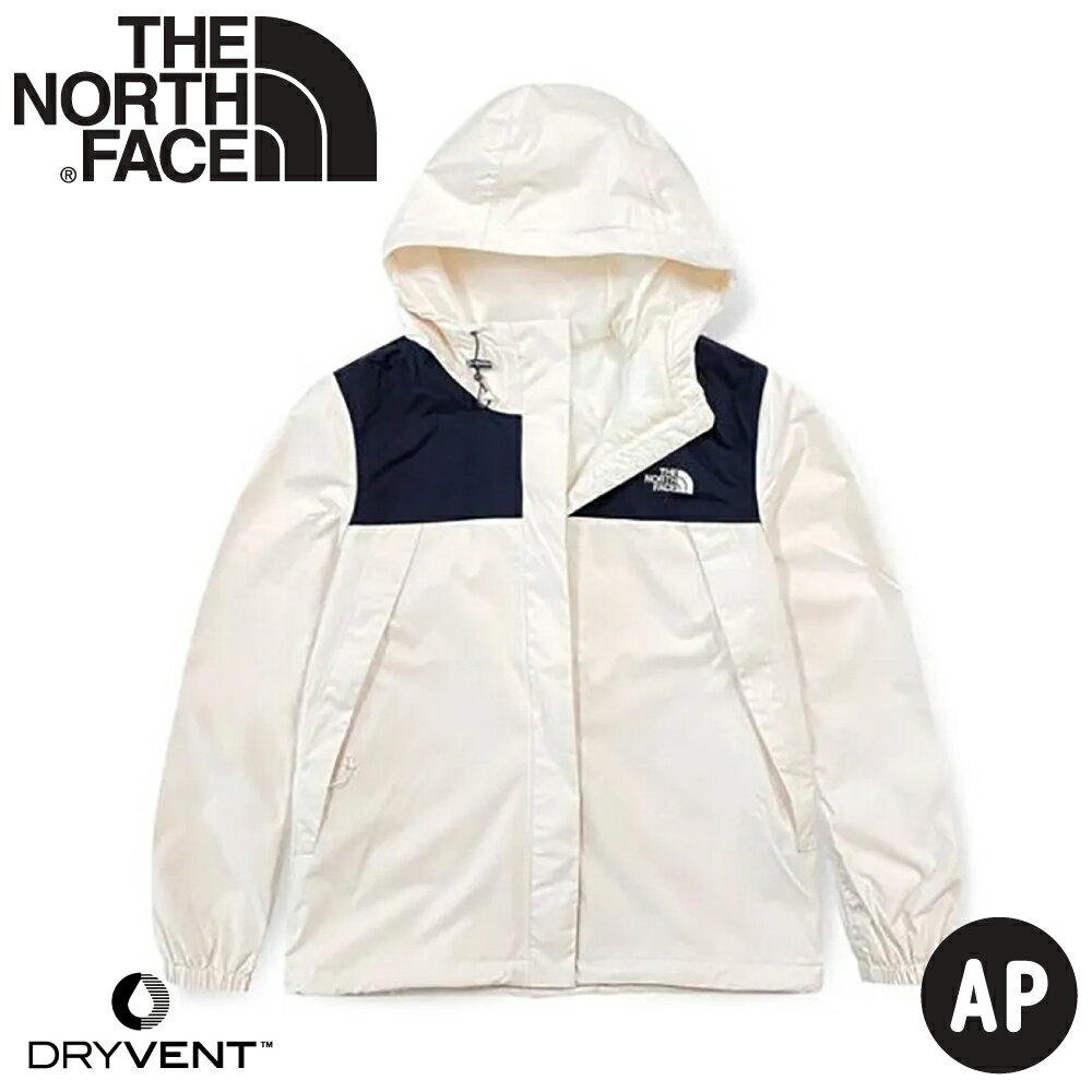 【The North Face 女 DV單件式防水外套 AP《白》】5K2X/防風外套/衝鋒衣/連帽外套/風雨衣