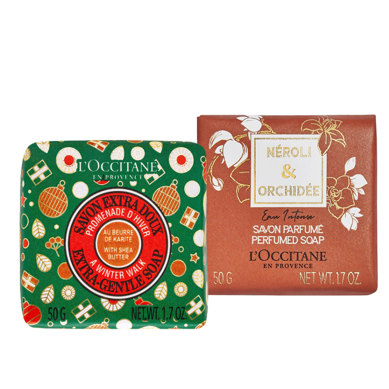 L'OCCITANE 歐舒丹 冬季漫步 蘭花&橙花 潔膚皂 50g 溫和 香皂 聖誕限定 附發票 【心心哈德】現貨 全館499超取免運｜全場下殺★滿額再享折扣