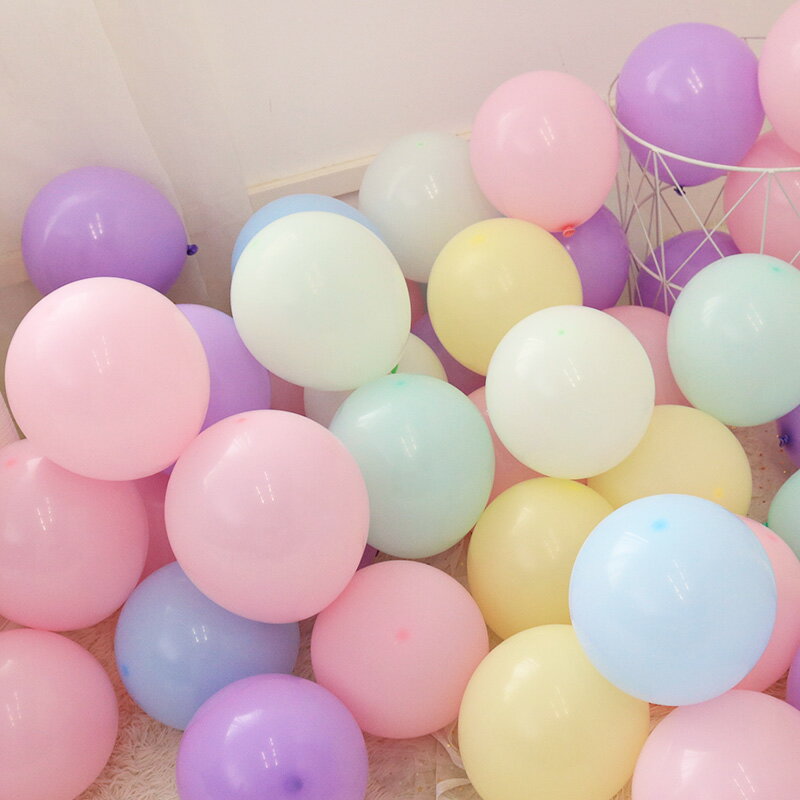 生日派對裝飾馬卡龍色氣球 ins風格網紅氣球婚房布置裝扮結婚氣球