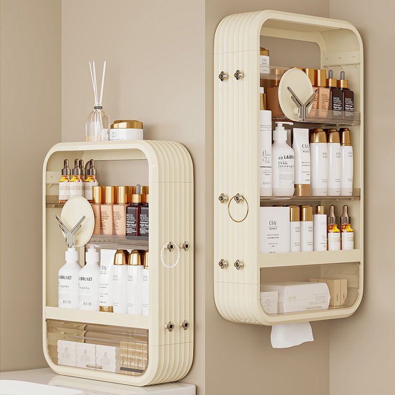 輕奢風壁掛式化妝品收納盒家用衛生間多層置物架免打孔浴室置物架