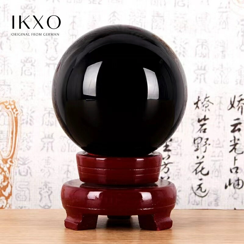 【臺灣公司 可開發票】IKXO天然黑曜石水晶球風水五行屬水原石擺件客廳玄關辦公室工藝品