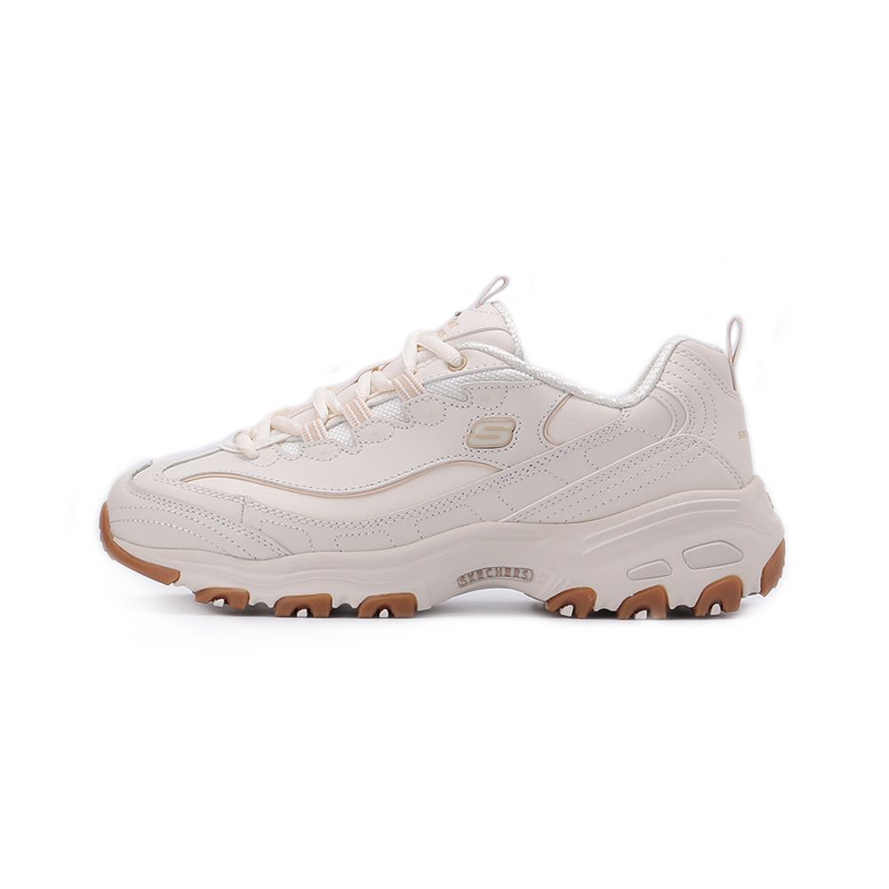 SKECHERS D'LITES 綁帶運動休閒鞋 米白焦 149807OFWT 女鞋