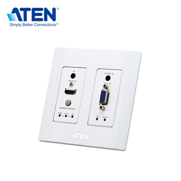 【預購】ATEN VE2812AUST HDMI&VGA HDBaseT US蓋板視訊傳送