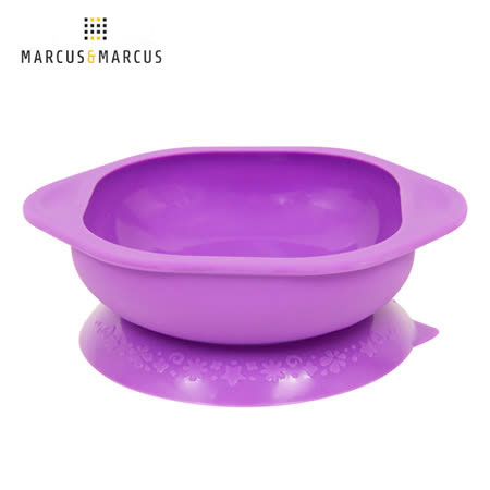 【加拿大 Marcus & Marcus】動物樂園矽膠防漏幼兒學習吸盤碗-鯨魚(紫)