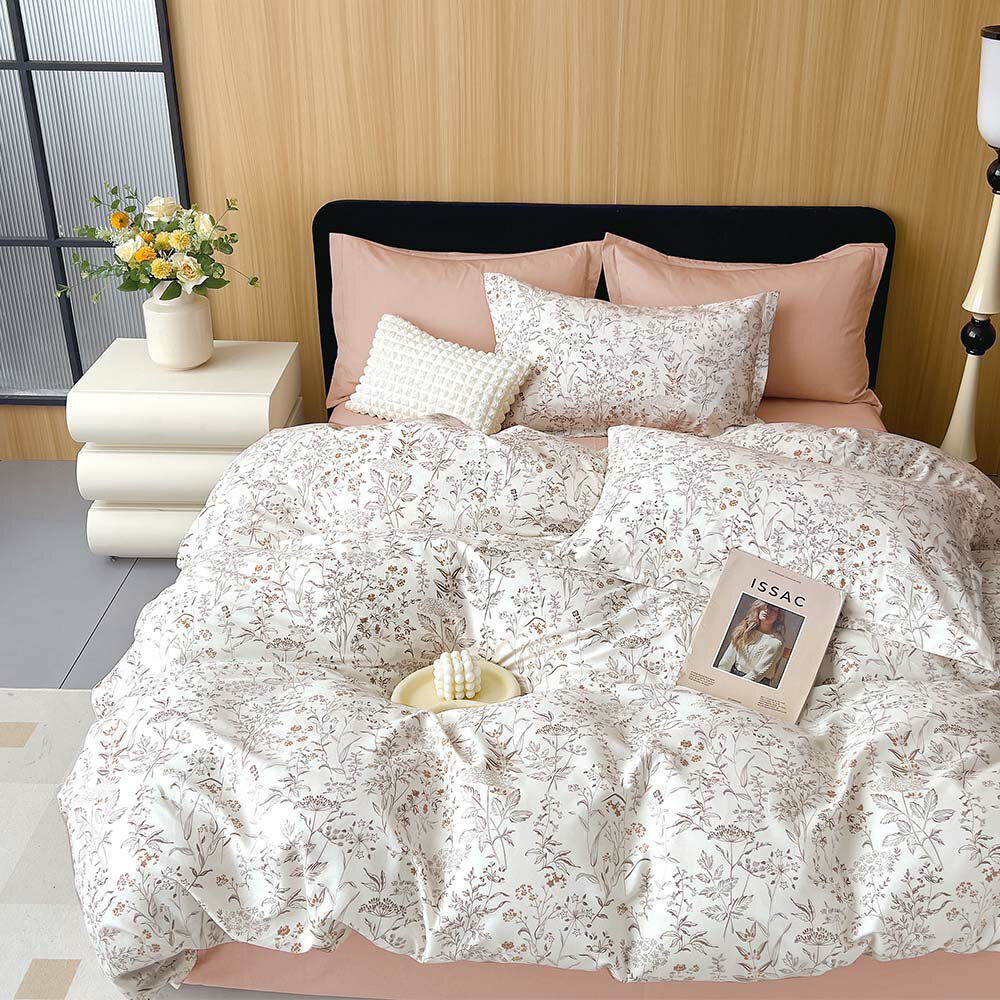 被套-單人/雙人 / 精梳純棉 / 聲雨拂花 台灣製 1