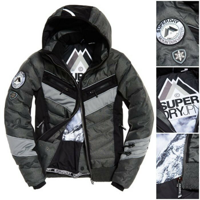 跩狗嚴選 下殺48折 極度乾燥 Superdry Scuba Snow 防水 厚款保暖防寒 科技棉 防風 雪衣 風衣 外套 黑灰 障礙征服者滑雪夾克