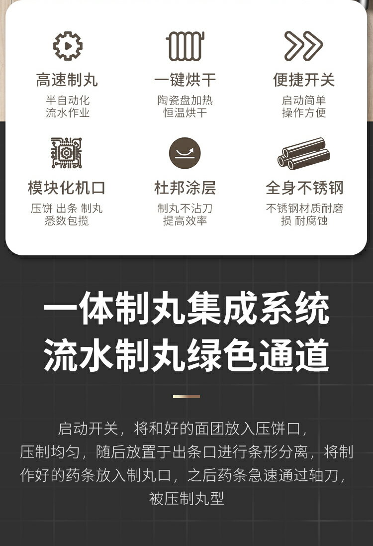 大德藥機中藥材制丸機220V小型家用藥丸機水丸蜜丸草藥超細制藥機DZ20 3