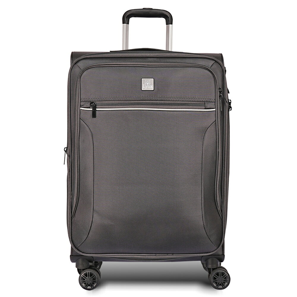 【Lynx 美國山貓】24吋輕量商務布箱   飲料給力扣環、TSA海關鎖、鋁合金拉桿、耐摔耐壓、加大15% 0