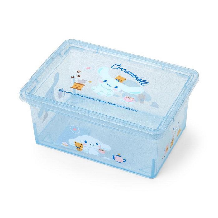 【震撼精品百貨】大耳狗 Cinnamoroll~日本Sanrio三麗鷗 大耳狗透明拿蓋收納箱S-2025新生活*72232