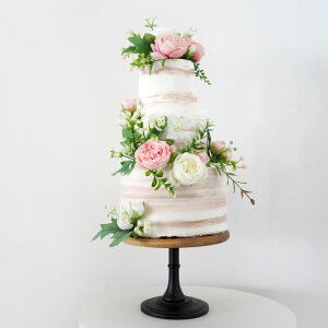 網紅三層仿真生日結婚蛋糕模型 加高蛋糕樣品森系婚禮甜品臺裝飾