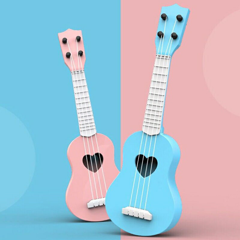 烏克麗麗 迷你樂器 仿真 塑膠製 初學者 啟蒙樂器 趣味音樂 小吉他 可彈奏 非專業樂器【BlueCat】【JC5107】