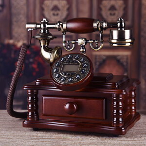 高檔實木電話仿古電話機復古歐式電話機時尚創意古董家用辦公座機 全館免運