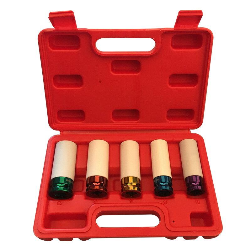 3PC1/2彩色套筒組套 5件套氣動輪胎保護套筒汽修輪胎五金工具