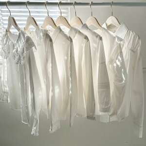 100%純棉白色襯衫女新款秋冬季設計感小眾法式別致內搭上衣