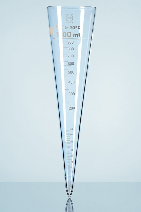 《實驗室耗材專賣》德國 DURAN 沉降量筒 1000ML 實驗儀器 玻璃容器 量測瓶 Sedimentation Cone Imhoff type, graduated
