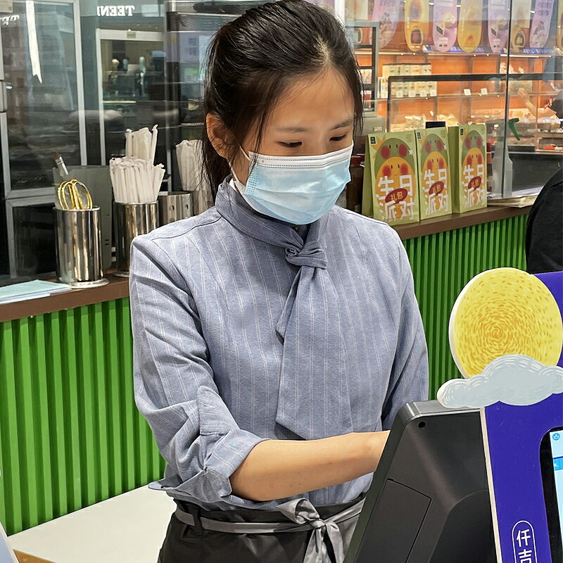 咖啡廳女飯店奶茶餐飲服務員工作服長袖烘焙蛋糕火鍋西餐廳春夏裝