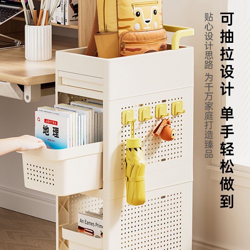 多功能書包置物架多層可移動小推車書本零食收納架家用書架收納櫃 7
