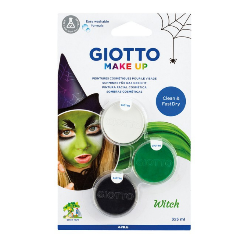 Giotto 兒童臉部彩繪顏料組-巫婆三色 萬聖節變裝必備 可水洗安全臉部彩繪 附發票【心心哈德】現貨 全館499超取免運｜全場下殺★滿額再享折扣