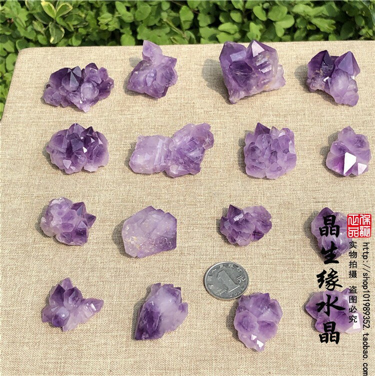 天然紫水晶晶簇 紫水晶骨干 晶簇牙原生態多牙原石原礦一物一圖