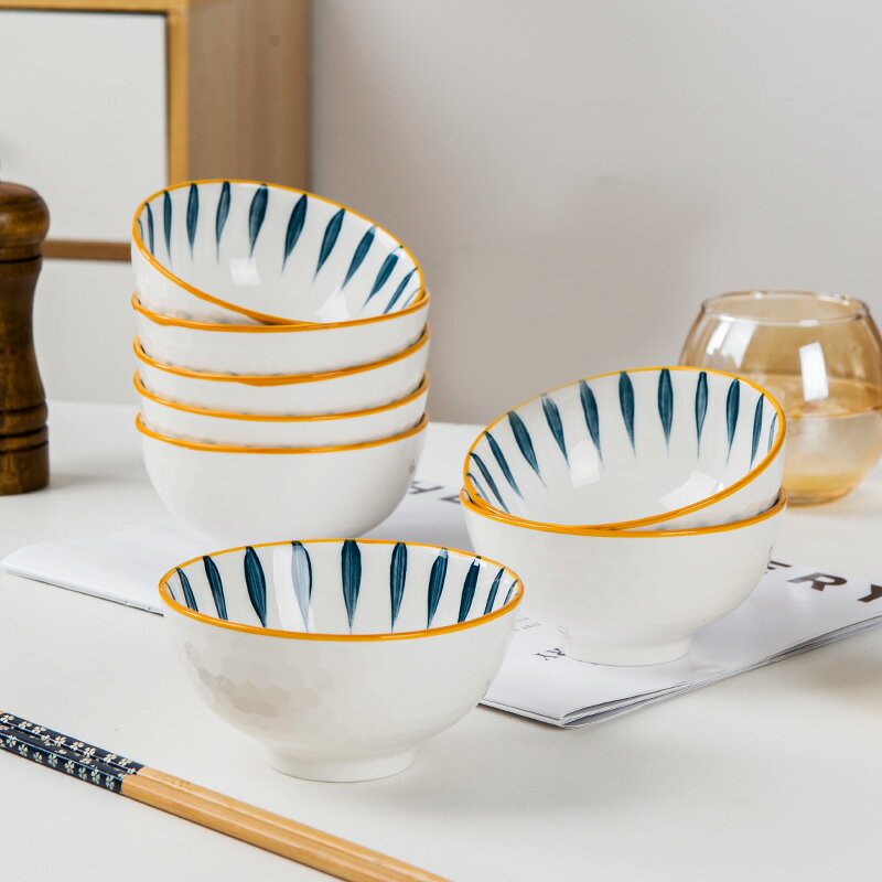 碗家用飯碗湯碗面碗組合套裝日式創意個性陶瓷餐具面條碗北歐網紅
