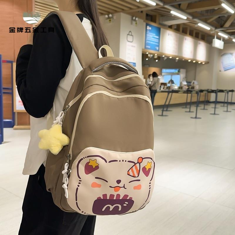 日系 ins風 簡約撞色書包女學院風輕便旅行背包上課通勤補課雙肩包wj7172