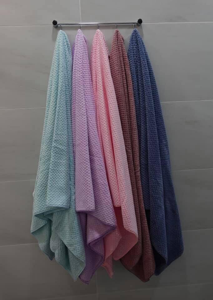 3D立體超柔吸水浴巾70*140cm 深藍 | 1 入