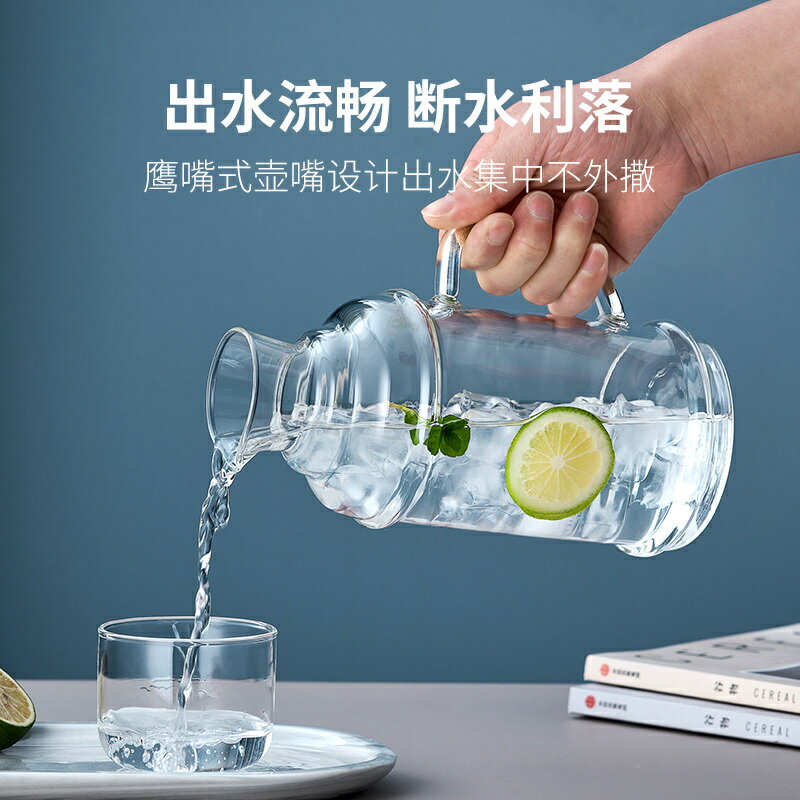 【限時折扣】日本玻璃冷水壺耐高溫家用大容量復古涼水杯儲水瓶涼白