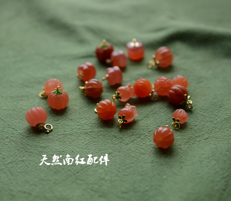 天然南紅瑪瑙雕刻蓮花珠圓珠diy南紅散珠隔珠配飾項鏈手串配件