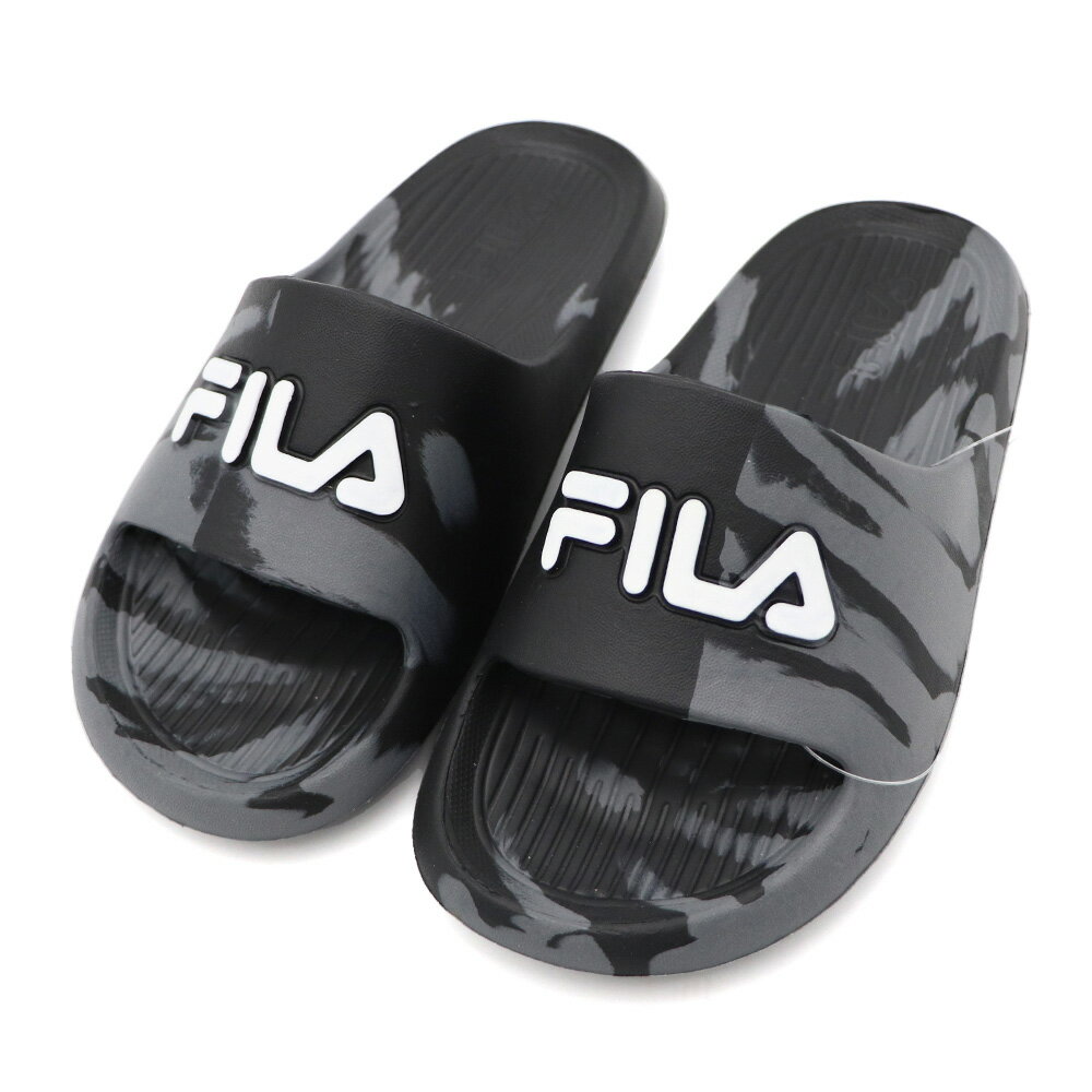 樂天線上婦幼展-點數最高15倍送 媽咪用品推薦FILA KIDS 休閒 拖鞋 防水 中大童 灰黑 S0254 (2-S436Y-001)