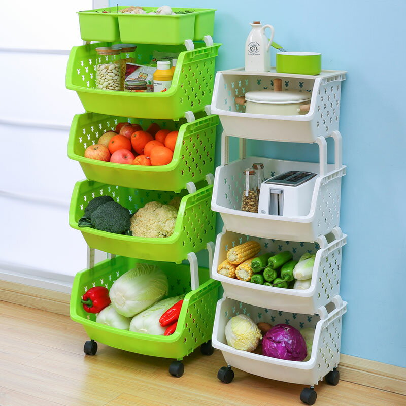 廚房置物架落地放蔬菜籃子多層用品儲物筐玩具收納箱家用大全用品