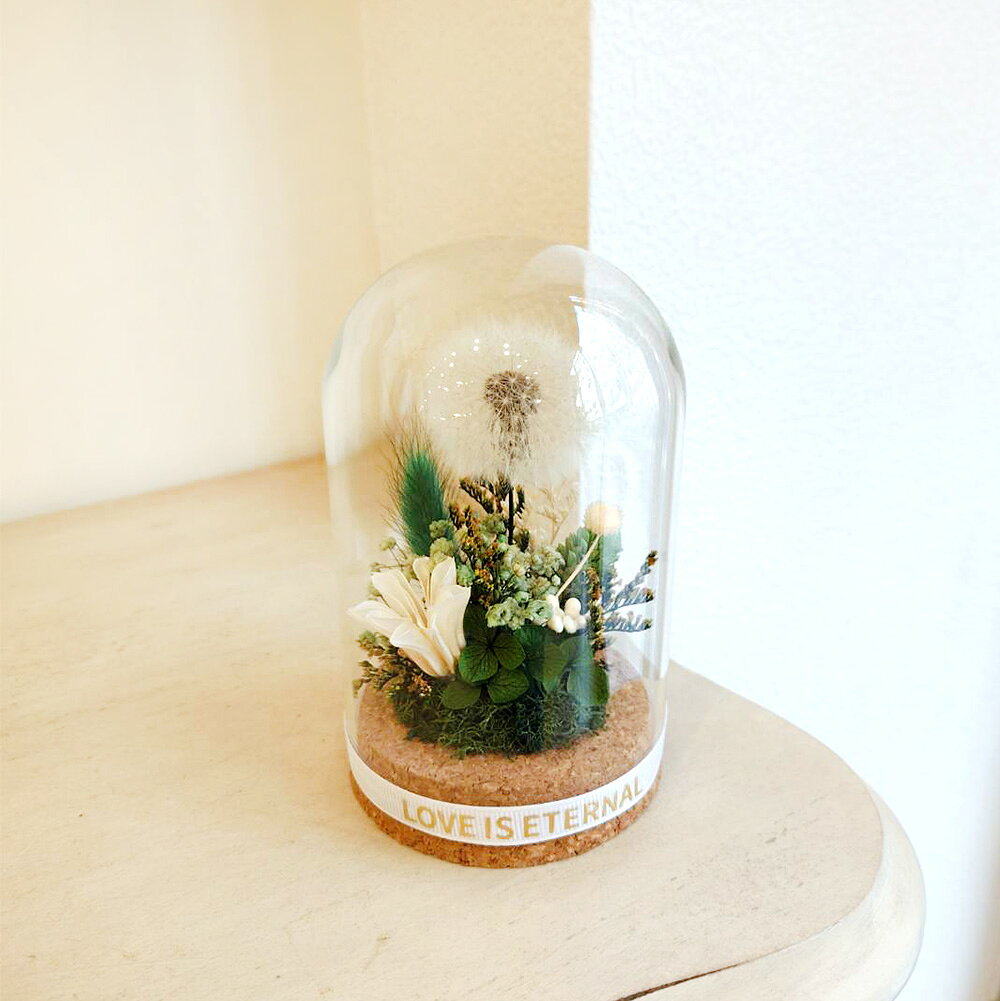 萩蒔花花藝x覓品竹北手作店-乾燥花x永生花創作橢圓玻璃花盅-幸福蒲公英-共2色 5