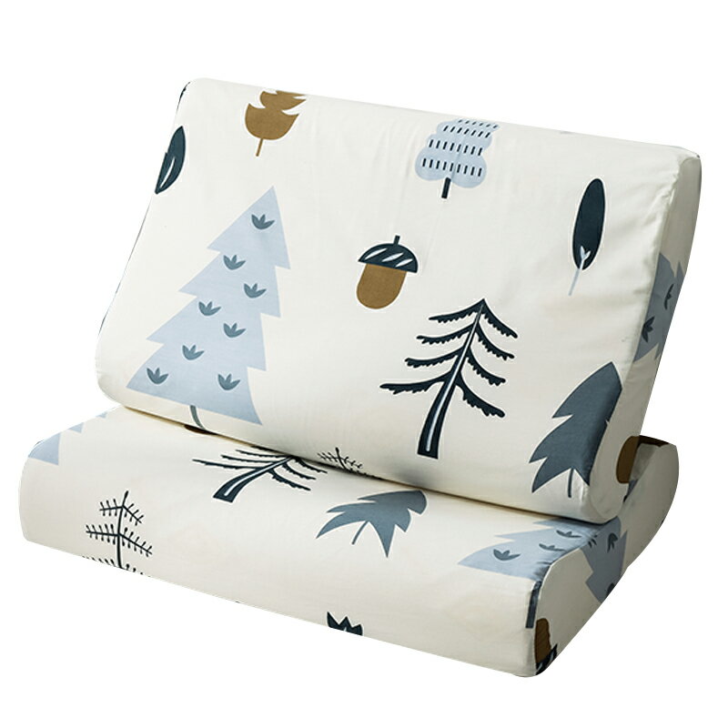 南極人純棉乳膠枕套記憶枕全棉枕頭套兒童單人乳膠枕芯專用一對裝