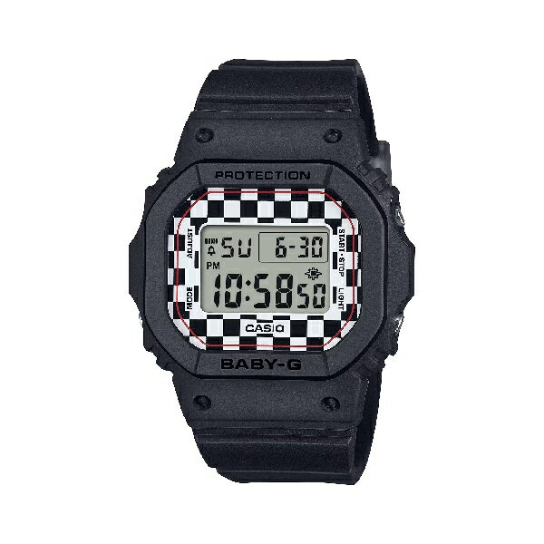 CASIO 卡西歐 BGD-565GS-1 滑板文化格子旗圖案時方形時尚腕錶 經典黑 37.9mm｜樂天領券折300★全館特惠中★指定刷卡回饋10%