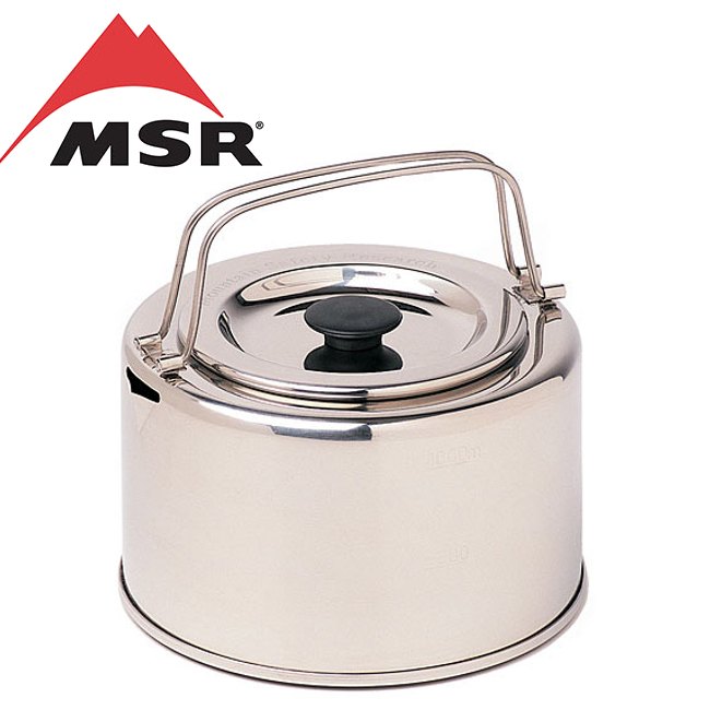 【【蘋果戶外】】MSR 321118 Alpine 超輕量食品級不鏽鋼泡茶壺 1L 253g 開水壺 咖啡壺 燒水壺 登山健行 露營野炊 非comelan logos