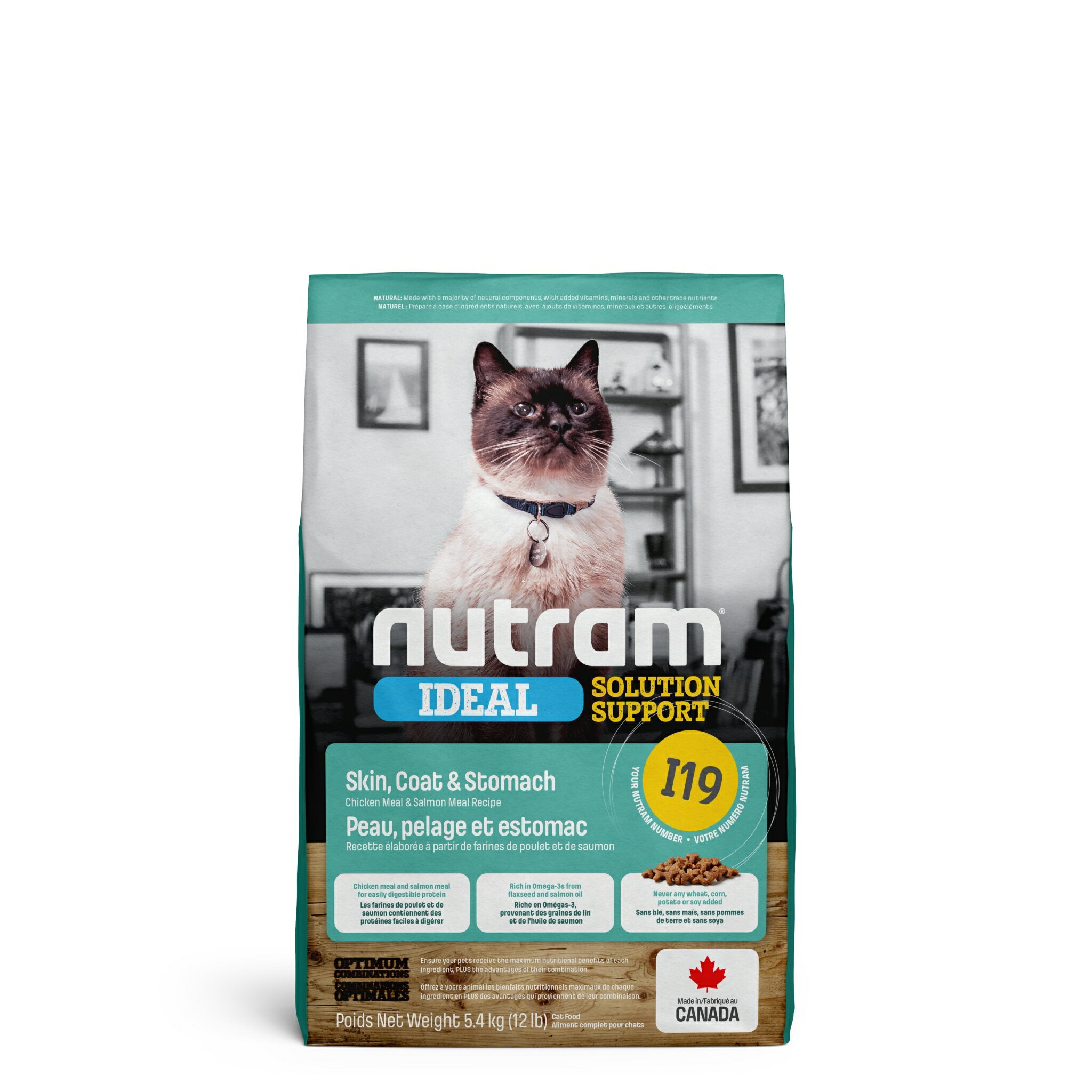 Nutram紐頓 - I19三效強化全齡貓(雞肉+鮭魚) 5.4Kg