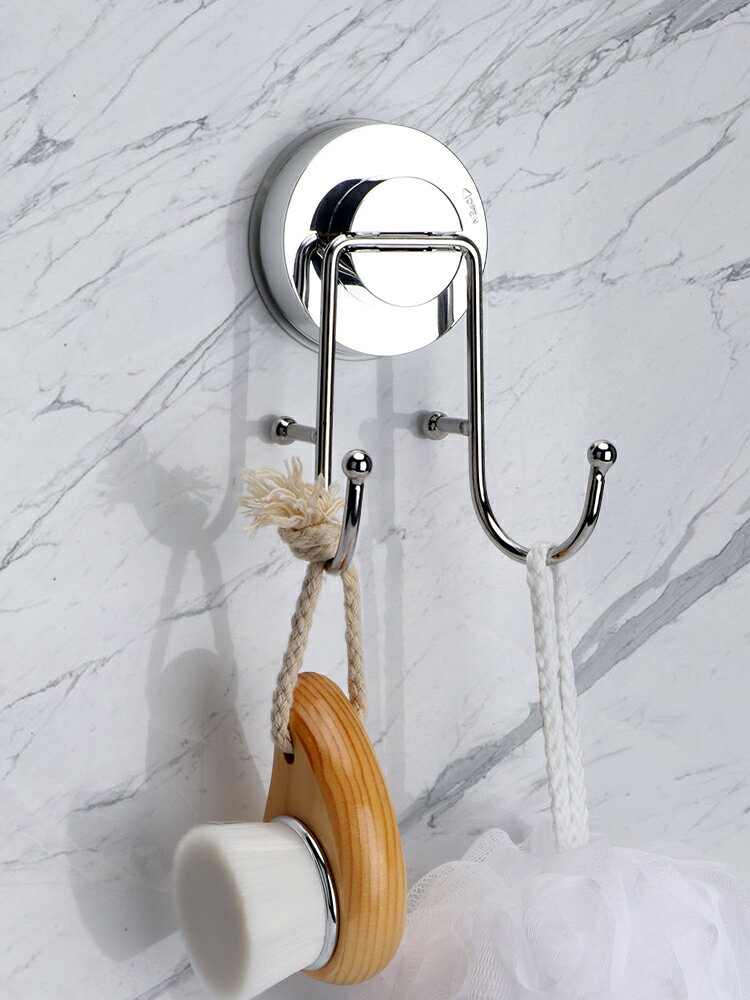 不銹鋼免打孔吸盤掛鉤廚房衛浴壁掛式承重無痕掛鉤壁真空廚房掛鉤 1