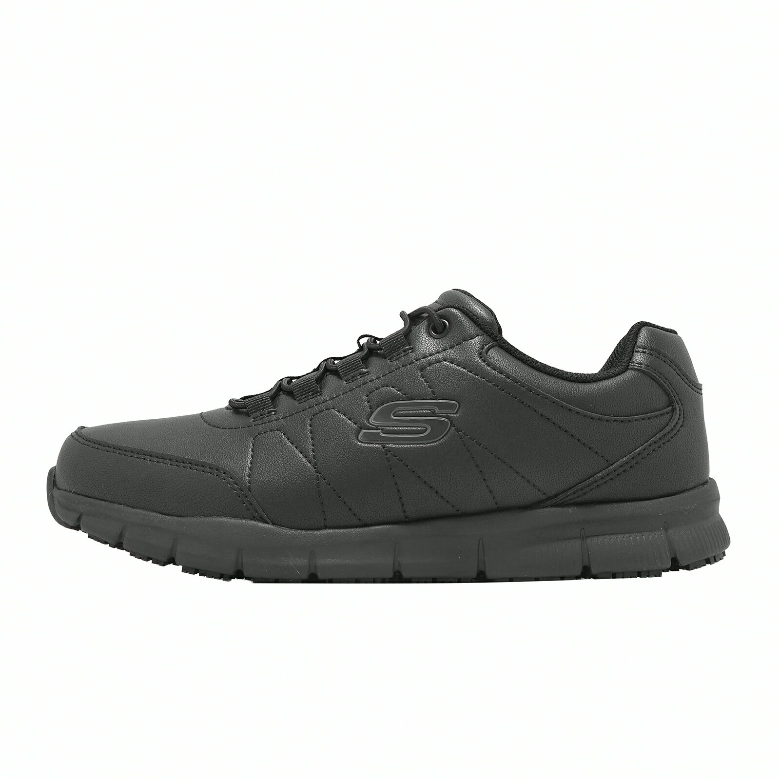 Skechers 工作鞋 Nampa 寬楦 男鞋 黑 輕量 套入式 抗油 止滑 彈性鞋帶 200272WBLK