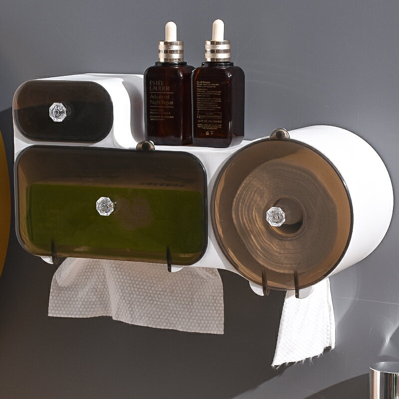 一次性洗臉巾收納盒壁掛式家用衛生間免打孔抽紙巾盒潔面巾置物架